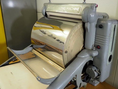 Old-school paper drying and glans machine.  